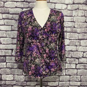 Liz Claiborne Faux Wrap Top Size PL